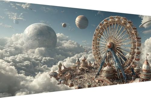 Malen Nach Zahlen Kinder Spielplatz Malen Nach Zahlen für Erwachsene Wolke Paint by Number Adult, DIY Handgemalt Leinwand ölgemälde Hobby Erwachsene mit Zubehör, Geschenke 60x120cm Mit Rahmen 1-E267 von Generisch