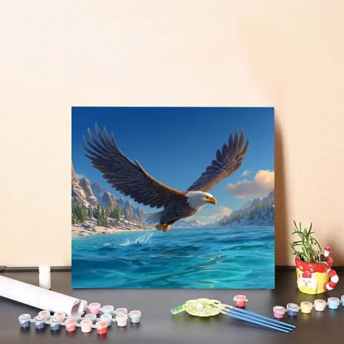 Malen Nach Zahlen Kinder Tier DIY Malen Nach Zahlen Weißkopfseeadler Kreatives für Erwachsene Kunst Paint by Number Adult, DIY Handgemalt ölgemälde mit Zubehör, Geschenke 80x80cm Ohne Rahmen 7-53ST Malen Nach Zahlen Kinder Tier DIY Malen Nach Zahlen Weißkopfseeadler Kreatives für Erwachsene Kunst Paint by Number Adult, DIY Handgemalt ölgemälde mit Zubehör, Geschenke 80x80cm Ohne Rahmen 7-53ST von Generisch