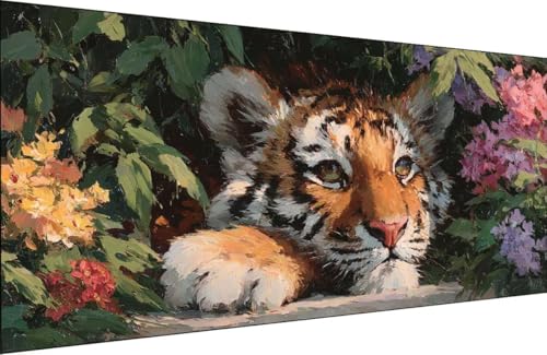 Malen Nach Zahlen Kinder Tiger Malen Nach Zahlen für Erwachsene Blume Paint by Number Adult, DIY Handgemalt Leinwand ölgemälde Hobby Erwachsene Set mit Zubehör, Geschenke 60x120cm Mit Rahmen 3-K366 Malen Nach Zahlen Kinder Tiger Malen Nach Zahlen für Erwachsene Blume Paint by Number Adult, DIY Handgemalt Leinwand ölgemälde Hobby Erwachsene Set mit Zubehör, Geschenke 60x120cm Mit Rahmen 3-K366 von Generisch