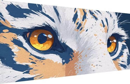 Malen Nach Zahlen Kinder Tiger Malen Nach Zahlen für Erwachsene Tier Paint by Number Adult, DIY Handgemalt Leinwand ölgemälde Hobby Erwachsene Set mit Zubehör, Geschenke 40x80cm Mit Rahmen 2-Q497 von Generisch