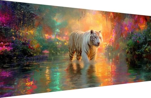 Malen Nach Zahlen Kinder Tiger Malen Nach Zahlen für Erwachsene Tier Paint by Number Adult, DIY Handgemalt Leinwand ölgemälde Hobby Erwachsene Set mit Zubehör, Geschenke 50x100cm Mit Rahmen 3-SG31 Malen Nach Zahlen Kinder Tiger Malen Nach Zahlen für Erwachsene Tier Paint by Number Adult, DIY Handgemalt Leinwand ölgemälde Hobby Erwachsene Set mit Zubehör, Geschenke 50x100cm Mit Rahmen 3-SG31 von Generisch