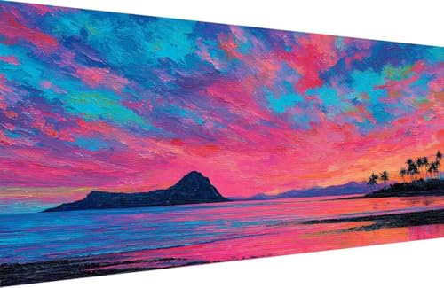 Malen Nach Zahlen Kinder Wolke Malen Nach Zahlen für Erwachsene Sea Paint by Number Adult, DIY Handgemalt Leinwand ölgemälde Hobby Erwachsene Set mit Zubehör, Geschenke 70x140cm Mit Rahmen 2-8I75 von Generisch