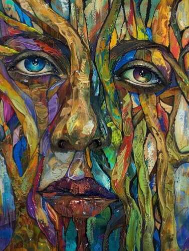 Malen Nach Zahlen Mann Malen Nach Zahlen Erwachsene set Abstrakt Basteln Erwachsene Paint by Numbers DIY ölgemälde Mit Pinseln und Acrylfarbe für Decor, Geschenke für Frauen 60x80cmOhne Rahmen N-Z50N von Generisch