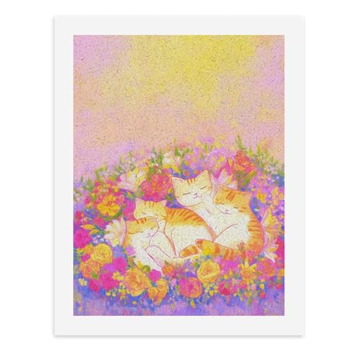 Malen nach Zahlen, Drei entzückende Katzen, eingebettet in lebendige Blumen, digitale Malerei, Kunstwerk für Erwachsene, Wanddekoration, einzigartiger moderner abstrakter Druck, ungerahmt 40 x 50 cm Malen nach Zahlen, Drei entzückende Katzen, eingebettet in lebendige Blumen, digitale Malerei, Kunstwerk für Erwachsene, Wanddekoration, einzigartiger moderner abstrakter Druck, ungerahmt 40 x 50 cm von Generisch