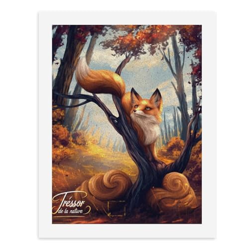 Malen nach Zahlen, Ein Fuchs, der auf einem Baum im Herbstwald sitzt, digitales Gemälde für Erwachsene, Kunstwerk für Wanddekoration, einzigartiger moderner abstrakter Druck, ungerahmt 40 x 50 cm Malen nach Zahlen, Ein Fuchs, der auf einem Baum im Herbstwald sitzt, digitales Gemälde für Erwachsene, Kunstwerk für Wanddekoration, einzigartiger moderner abstrakter Druck, ungerahmt 40 x 50 cm von Generisch