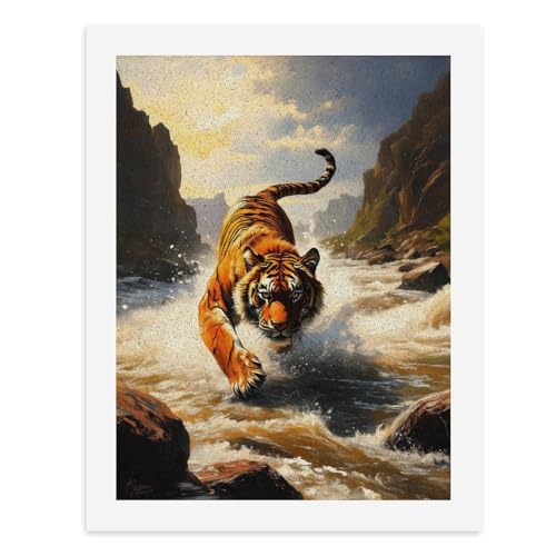 Malen nach Zahlen, Ein Tiger, der in einem künstlerischen Gemälde über Wasser springt, digitales Gemälde für Erwachsene, Kunstwerk für Wanddekoration, einzigartiger moderner abstrakter Druck Malen nach Zahlen, Ein Tiger, der in einem künstlerischen Gemälde über Wasser springt, digitales Gemälde für Erwachsene, Kunstwerk für Wanddekoration, einzigartiger moderner abstrakter Druck von Generisch