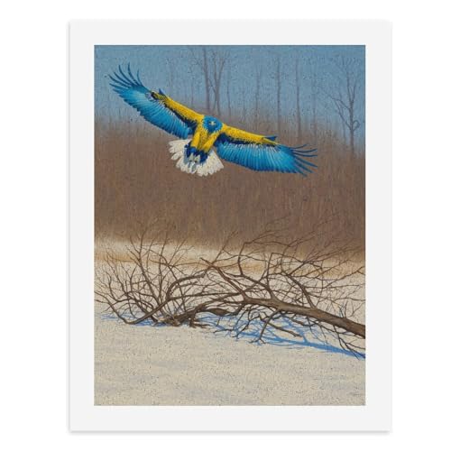 Malen nach Zahlen, Ein majestätischer Adler schwebt über einer verschneiten Landschaft, digitales Gemälde für Erwachsene, Kunstwerk für Wanddekoration, einzigartiger moderner abstrakter Druck von Generisch