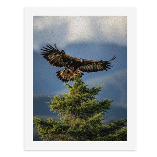 Malen nach Zahlen, Ein majestätischer Adler sitzt auf einem üppigen grünen Baum, digitales Gemälde für Erwachsene, Kunstwerk für Wanddekoration, einzigartiger moderner abstrakter Druck, ungerahmt 40 x von Generisch