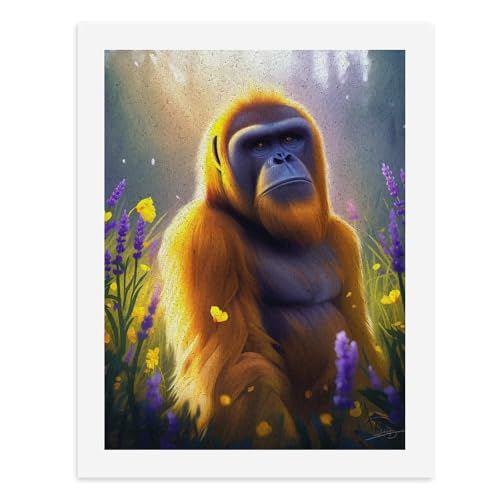 Malen nach Zahlen, Ein majestätischer Gorilla inmitten lebendiger Blumen, digitales Gemälde für Erwachsene, Kunstwerk für Wanddekoration, einzigartiger moderner abstrakter Druck, ungerahmt 40 x 50 cm Malen nach Zahlen, Ein majestätischer Gorilla inmitten lebendiger Blumen, digitales Gemälde für Erwachsene, Kunstwerk für Wanddekoration, einzigartiger moderner abstrakter Druck, ungerahmt 40 x 50 cm von Generisch
