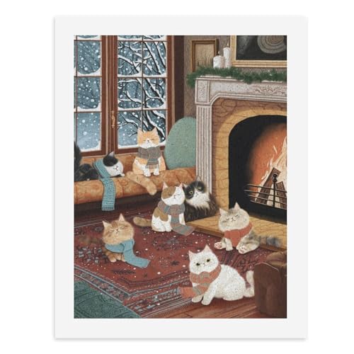 Malen nach Zahlen, Katzen in bunten Schals am Fenster, digitale Malerei, Kunstwerk für Erwachsene, Wanddekoration, einzigartiger moderner abstrakter Druck, ungerahmt 40 x 50 cm Malen nach Zahlen, Katzen in bunten Schals am Fenster, digitale Malerei, Kunstwerk für Erwachsene, Wanddekoration, einzigartiger moderner abstrakter Druck, ungerahmt 40 x 50 cm von Generisch
