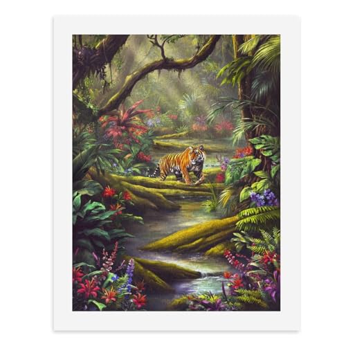 Malen nach Zahlen, Motiv: Ein Tiger geht entlang eines moosbedeckten Holzscheits in einem lebendigen Dschungel, digitales Gemälde für Erwachsene, Kunstwerk für Wanddekoration, einzigartiger moderner Malen nach Zahlen, Motiv: Ein Tiger geht entlang eines moosbedeckten Holzscheits in einem lebendigen Dschungel, digitales Gemälde für Erwachsene, Kunstwerk für Wanddekoration, einzigartiger moderner von Generisch