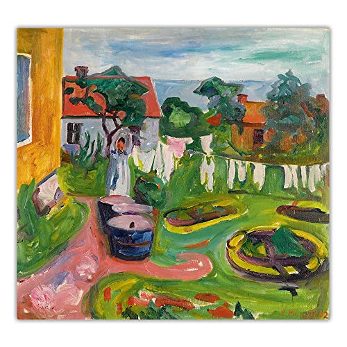 Malen nach Zahlen, Set für Erwachsene, Kleidung auf einer Linie in Asgardstrand, von Edvard Munch Ölgemälde nach Zahlen, Kit für Heimdekoration, Geschenke von Generisch