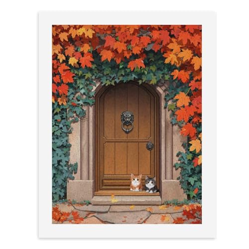 Malen nach Zahlen, Zwei Katzen, die vor einer Herbsttür sitzen, digitales Gemälde für Erwachsene, Kunstwerk für Wanddekoration, einzigartiger moderner abstrakter Druck, ungerahmt 40 x 50 cm Malen nach Zahlen, Zwei Katzen, die vor einer Herbsttür sitzen, digitales Gemälde für Erwachsene, Kunstwerk für Wanddekoration, einzigartiger moderner abstrakter Druck, ungerahmt 40 x 50 cm von Generisch