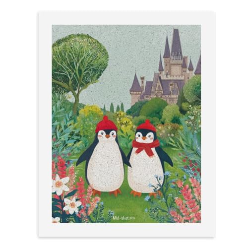 Malen nach Zahlen, Zwei niedliche Pinguine mit roten Hüten und Schals, digitales Gemälde für Erwachsene, Kunstwerk für Wanddekoration, einzigartiger moderner abstrakter Druck, ungerahmt 40 x 50 cm Malen nach Zahlen, Zwei niedliche Pinguine mit roten Hüten und Schals, digitales Gemälde für Erwachsene, Kunstwerk für Wanddekoration, einzigartiger moderner abstrakter Druck, ungerahmt 40 x 50 cm von Generisch
