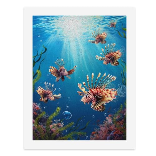 Malen nach Zahlen, bunter Löwenfisch, der im Ozean schwimmt, digitales Gemälde für Erwachsene, Kunstwerk für Wanddekoration, einzigartiger moderner abstrakter Druck, ungerahmt 40 x 50 cm Malen nach Zahlen, bunter Löwenfisch, der im Ozean schwimmt, digitales Gemälde für Erwachsene, Kunstwerk für Wanddekoration, einzigartiger moderner abstrakter Druck, ungerahmt 40 x 50 cm von Generisch
