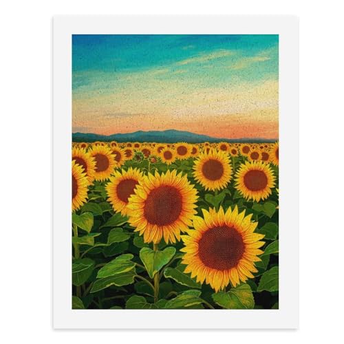 Malen nach Zahlen, ein Feld lebendiger Sonnenblumen unter einem bunten Sonnenuntergangshimmel, digitales Gemälde für Erwachsene, Kunstwerk für Wanddekoration, einzigartiger moderner abstrakter Druck Malen nach Zahlen, ein Feld lebendiger Sonnenblumen unter einem bunten Sonnenuntergangshimmel, digitales Gemälde für Erwachsene, Kunstwerk für Wanddekoration, einzigartiger moderner abstrakter Druck von Generisch