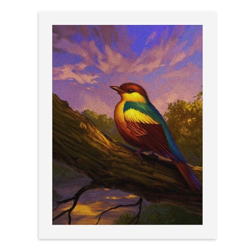 Malen nach Zahlen, ein bunter Vogel, der auf einem Ast sitzt, digitales Gemälde für Erwachsene, Kunstwerk für Wanddekoration, einzigartiger moderner abstrakter Druck, ungerahmt 40 x 50 cm Malen nach Zahlen, ein bunter Vogel, der auf einem Ast sitzt, digitales Gemälde für Erwachsene, Kunstwerk für Wanddekoration, einzigartiger moderner abstrakter Druck, ungerahmt 40 x 50 cm von Generisch