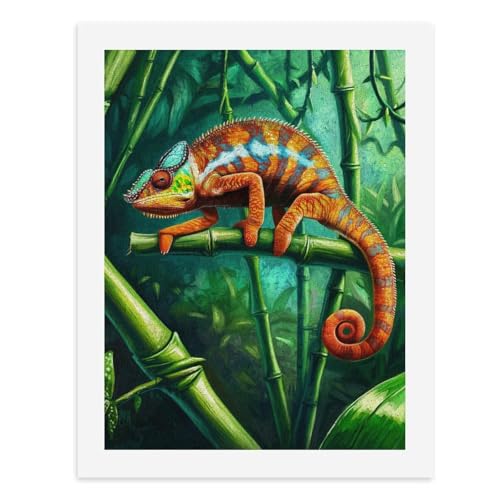 Malen nach Zahlen, ein buntes Chamäleon auf Bambus, digitales Malset für Erwachsene, erstellen Sie Ihre eigene magische Szene, Kunstbedarf, ungerahmt 40 x 50 cm Malen nach Zahlen, ein buntes Chamäleon auf Bambus, digitales Malset für Erwachsene, erstellen Sie Ihre eigene magische Szene, Kunstbedarf, ungerahmt 40 x 50 cm von Generisch