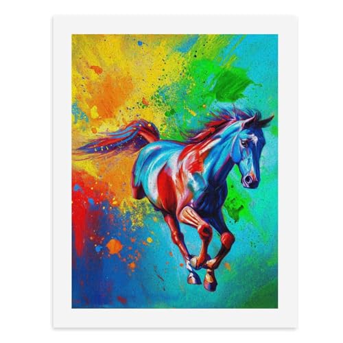 Malen nach Zahlen, ein lebendiges, mehrfarbiges Pferd in Bewegung, digitales Gemälde für Erwachsene, Kunstwerk für Wanddekoration, einzigartiger moderner abstrakter Druck, ungerahmt 40 x 50 cm Malen nach Zahlen, ein lebendiges, mehrfarbiges Pferd in Bewegung, digitales Gemälde für Erwachsene, Kunstwerk für Wanddekoration, einzigartiger moderner abstrakter Druck, ungerahmt 40 x 50 cm von Generisch