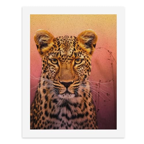 Malen nach Zahlen, ein majestätischer Leopard, der absichtlich beobachtet, digitales Gemälde für Erwachsene, Kunstwerk für Wanddekoration, einzigartiger moderner abstrakter Druck, ungerahmt 40 x 50 cm Malen nach Zahlen, ein majestätischer Leopard, der absichtlich beobachtet, digitales Gemälde für Erwachsene, Kunstwerk für Wanddekoration, einzigartiger moderner abstrakter Druck, ungerahmt 40 x 50 cm von Generisch