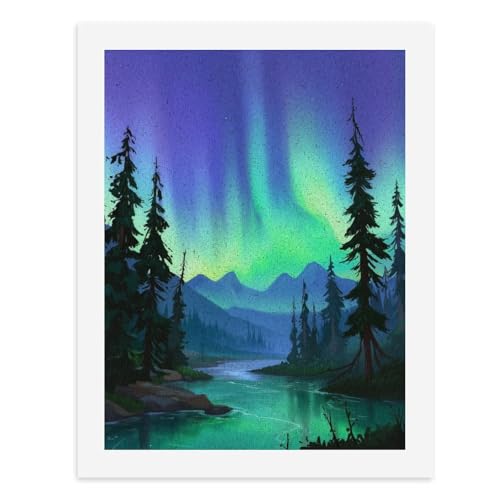Malen nach Zahlen, ein ruhiger Fluss fließt unter den lebendigen Nordlichtern, digitales Gemälde für Erwachsene, Kunstwerk für Wanddekoration, einzigartiger moderner abstrakter Druck, ungerahmt 40 x Malen nach Zahlen, ein ruhiger Fluss fließt unter den lebendigen Nordlichtern, digitales Gemälde für Erwachsene, Kunstwerk für Wanddekoration, einzigartiger moderner abstrakter Druck, ungerahmt 40 x von Generisch