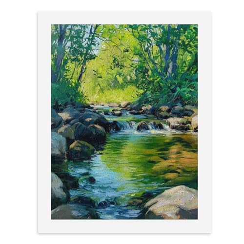 Malen nach Zahlen, ein ruhiger Strom fließt durch einen üppigen, grünen Wald, digitales Gemälde für Erwachsene, Kunstwerk für Wanddekoration, einzigartiger moderner abstrakter Druck, ungerahmt 40 x 50 Malen nach Zahlen, ein ruhiger Strom fließt durch einen üppigen, grünen Wald, digitales Gemälde für Erwachsene, Kunstwerk für Wanddekoration, einzigartiger moderner abstrakter Druck, ungerahmt 40 x 50 von Generisch
