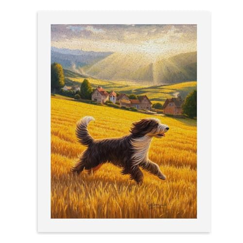 Malen nach Zahlen, ein verspielter Hund, der durch ein goldenes Feld läuft, digitales Gemälde für Erwachsene, Kunstwerk für Wanddekoration, einzigartiger moderner abstrakter Druck, ungerahmt 40 x 50 Malen nach Zahlen, ein verspielter Hund, der durch ein goldenes Feld läuft, digitales Gemälde für Erwachsene, Kunstwerk für Wanddekoration, einzigartiger moderner abstrakter Druck, ungerahmt 40 x 50 von Generisch