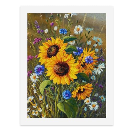 Malen nach Zahlen, lebendiger Blumenstrauß aus Sonnenblumen und Wildblumen, digitales Gemälde für Erwachsene, Kunstwerk für Wanddekoration, einzigartiger moderner abstrakter Druck, ungerahmt 40 x 50 Malen nach Zahlen, lebendiger Blumenstrauß aus Sonnenblumen und Wildblumen, digitales Gemälde für Erwachsene, Kunstwerk für Wanddekoration, einzigartiger moderner abstrakter Druck, ungerahmt 40 x 50 von Generisch