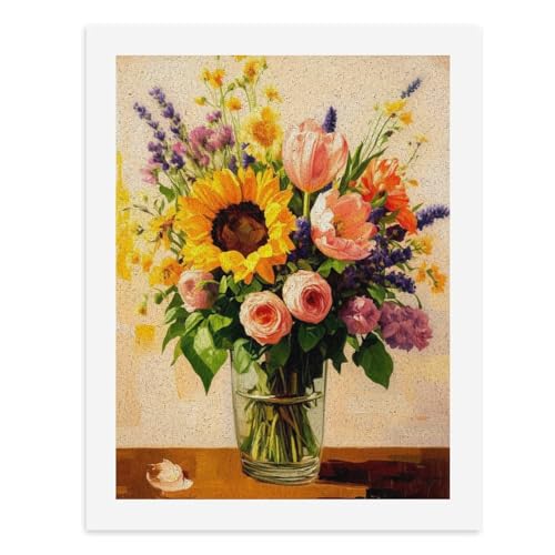 Malen nach Zahlen, lebendiger Blumenstrauß in einer Glasvase, digitales Gemälde für Erwachsene, Kunstwerk für Wanddekoration, einzigartiger moderner abstrakter Druck, ungerahmt 40 x 50 cm Malen nach Zahlen, lebendiger Blumenstrauß in einer Glasvase, digitales Gemälde für Erwachsene, Kunstwerk für Wanddekoration, einzigartiger moderner abstrakter Druck, ungerahmt 40 x 50 cm von Generisch
