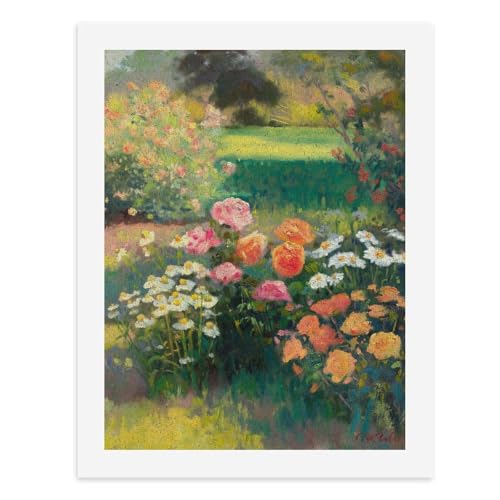 Malen nach Zahlen, lebendiger Garten mit Blumen, digitales Gemälde für Erwachsene, Kunstwerk für Wanddekoration, einzigartiger moderner abstrakter Druck, ungerahmt 40 x 50 cm von Generisch