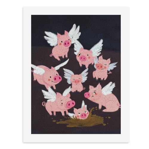 Malen nach Zahlen, sieben fliegende Schweine in einer schlammigen Pfütze, digitales Gemälde für Erwachsene, Kunstwerk für Wanddekoration, einzigartiger moderner abstrakter Druck, ungerahmt 40 x 50 cm Malen nach Zahlen, sieben fliegende Schweine in einer schlammigen Pfütze, digitales Gemälde für Erwachsene, Kunstwerk für Wanddekoration, einzigartiger moderner abstrakter Druck, ungerahmt 40 x 50 cm von Generisch
