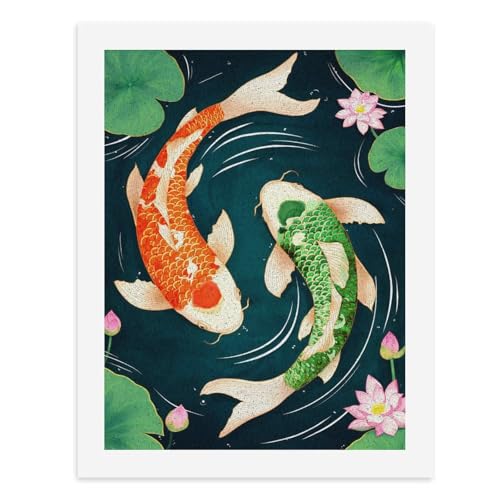 Malen nach Zahlen, zwei bunte Koi-Fische, schwimmen anmutig unter Lotusblumen, digitales Gemälde für Erwachsene, Kunstwerk für Wanddekoration, einzigartiger moderner abstrakter Druck, ungerahmt 40 x Malen nach Zahlen, zwei bunte Koi-Fische, schwimmen anmutig unter Lotusblumen, digitales Gemälde für Erwachsene, Kunstwerk für Wanddekoration, einzigartiger moderner abstrakter Druck, ungerahmt 40 x von Generisch