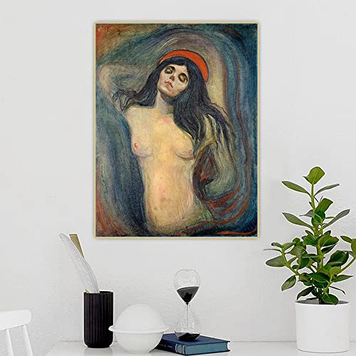 Malen nach Zahlen Kit für Erwachsene Madonna 1894 von Edvard Munch Ölgemälde nach Zahlen Kit für Heimdekoration Geschenke von Generisch