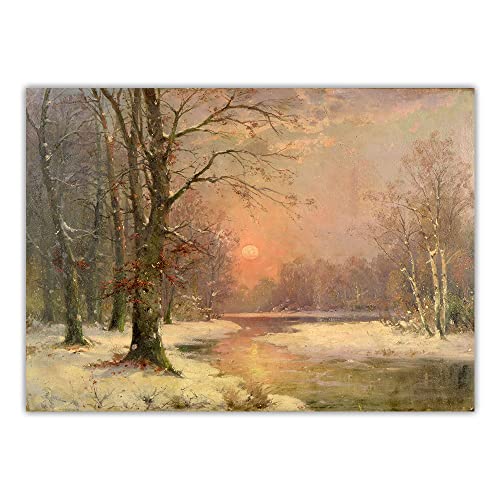 Malen nach Zahlen für Erwachsene, Adolf Kaufmann, Sonnenuntergang in der Landschaft mit eisbedecktem Bach, gesäumt mit Bäumen, Ölgemälde nach Zahlen, Kit für Heimdekoration, Geschenke Malen nach Zahlen für Erwachsene, Adolf Kaufmann, Sonnenuntergang in der Landschaft mit eisbedecktem Bach, gesäumt mit Bäumen, Ölgemälde nach Zahlen, Kit für Heimdekoration, Geschenke von Generisch