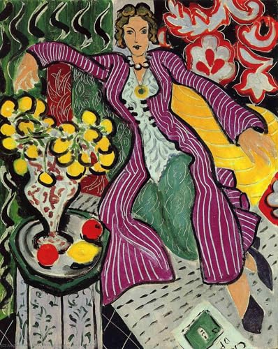 Malen nach Zahlen für Erwachsene, Henri Matisse, Frau im violetten Mantel, Malset für Erwachsene, Leinwand, Geschenke, Kunsthandwerk für Heimdekoration von Generisch
