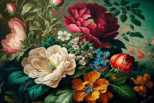 Malen nach Zahlen für Erwachsene, Malen nach Zahlen, Leinwand, einfaches fröhliches Malen für Anfänger, Geschenke, Wanddekoration (Blume) von Generisch