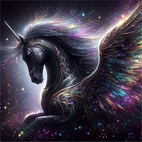 Malen nach Zahlen für Erwachsene, Malen nach Zahlen, Leinwand, zum Selbermachen, einfaches fröhliches Malen für Anfänger, Wanddekoration, Geschenke (Einhorn) von Generisch