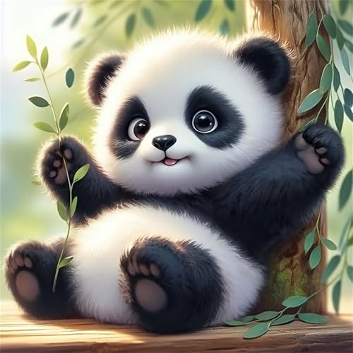 Malen nach Zahlen für Erwachsene, Malen nach Zahlen, Leinwand, zum Selbermachen, einfaches fröhliches Malen für Anfänger, Wanddekoration, Geschenke (Panda) von Generisch