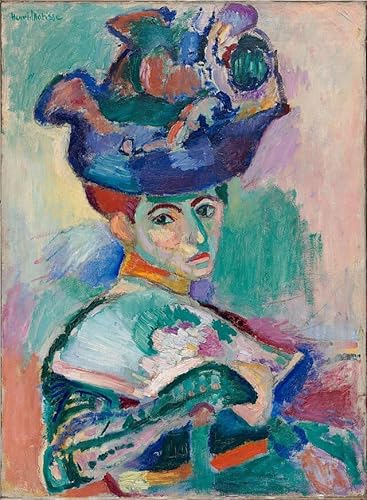 Malen nach Zahlen für Erwachsene, Matisse-Frau mit Hut von Henri Matisse, Malen-nach-Zahlen-Set auf Leinwand für Erwachsene von Generisch