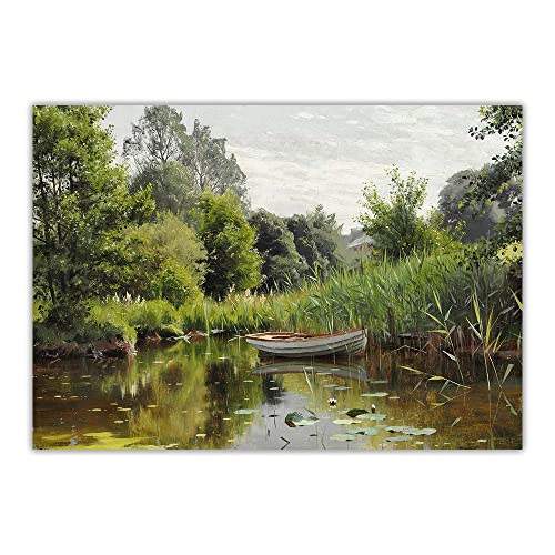 Malen nach Zahlen für Erwachsene, Peder Mork Monsted En Skovso Med En Robad, I Baggrunden Et Hus Erwachsene Malsets Leinwand Geschenke Kunst Handwerk für Heimdekoration von Generisch