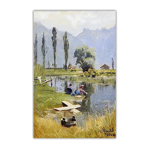 Malen nach Zahlen für Erwachsene, Peder Mork Monsted Laundry Day, Erwachsene, Malset, Leinwand, Geschenke, Kunsthandwerk für Heimdekoration von Generisch