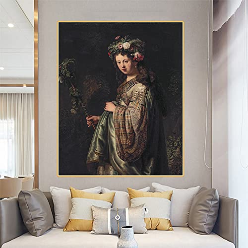 Malen nach Zahlen für Erwachsene, Saskia Van Uylenburgh als Flora von Rembrandt, Malset für Erwachsene, Leinwand, Geschenke, Kunsthandwerk für Heimdekoration Malen nach Zahlen für Erwachsene, Saskia Van Uylenburgh als Flora von Rembrandt, Malset für Erwachsene, Leinwand, Geschenke, Kunsthandwerk für Heimdekoration von Generisch