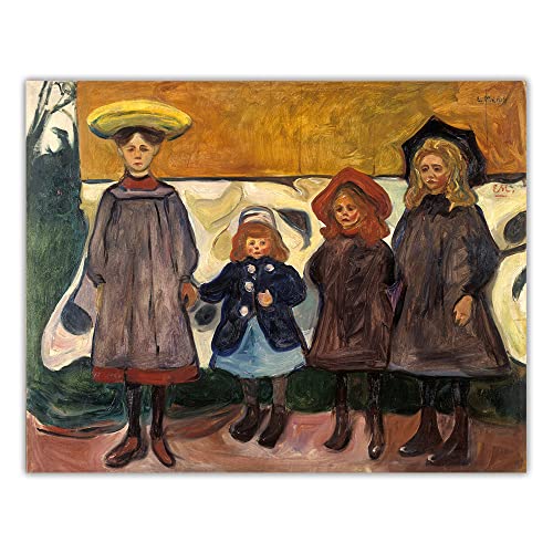 Malen nach Zahlen für Erwachsene, Vier Mädchen in Asgardstrand, 1903, von Edvard Munch Malsets für Erwachsene, Leinwand, Geschenke, Kunsthandwerk für Heimdekoration Malen nach Zahlen für Erwachsene, Vier Mädchen in Asgardstrand, 1903, von Edvard Munch Malsets für Erwachsene, Leinwand, Geschenke, Kunsthandwerk für Heimdekoration von Generisch