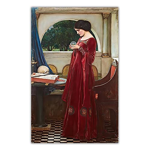 Malen nach Zahlen für Erwachsene, William Waterhouse, Kristallkugel, Malset für Erwachsene, Leinwand, Geschenke, Kunsthandwerk für Heimdekoration Malen nach Zahlen für Erwachsene, William Waterhouse, Kristallkugel, Malset für Erwachsene, Leinwand, Geschenke, Kunsthandwerk für Heimdekoration von Generisch