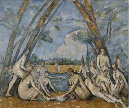 Malen nach Zahlen für Erwachsene, die großen Badegäste von Paul Cezanne, Malset für Erwachsene, Leinwand, Geschenke, Kunsthandwerk für Heimdekoration von Generisch