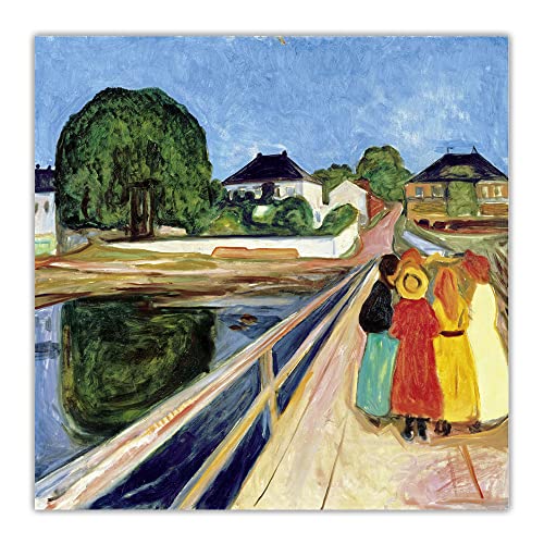 Malen nach Zahlen für Erwachsene und Mädchen auf einer Brücke, 1902, von Edvard Munch Malsets für Erwachsene, Leinwand, Geschenke, Kunsthandwerk für Heimdekoration von Generisch