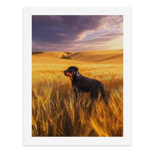 Malen nach Zahlen: Ein Rottweiler steht in goldenen Weizenfeldern unter einem dramatischen Himmel, digitales Gemälde für Erwachsene, Kunstwerk für Wanddekoration, einzigartiger moderner abstrakter Malen nach Zahlen: Ein Rottweiler steht in goldenen Weizenfeldern unter einem dramatischen Himmel, digitales Gemälde für Erwachsene, Kunstwerk für Wanddekoration, einzigartiger moderner abstrakter von Generisch