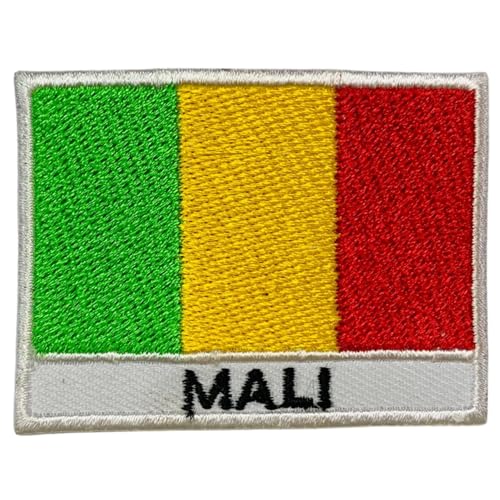 Mali bestickte Flagge mit Namen Patch Aufbügeln/Aufnähen Abzeichen Nationalsymbol Militär Patch für Kleidung Rucksäcke Kappen von Generisch