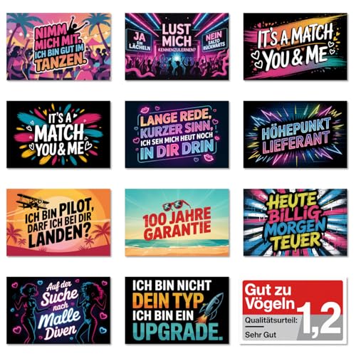 Malle Sticker 2025 Set 1 – witzige Designs für JGA, Party & Urlaub, Malle 2025, Ballermann Aufkleber (120) von Generisch