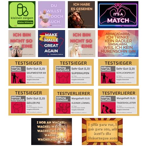 Malle Sticker Komplettset 160 Stück I Freundebuch Mallorca Aufkleber I Festival Stickerset I Party Sticker Malle Sticker Komplettset 160 Stück I Freundebuch Mallorca Aufkleber I Festival Stickerset I Party Sticker von Generisch